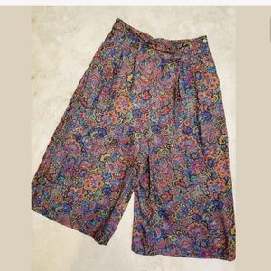 Talbots womens culottes size 10 paisley floral